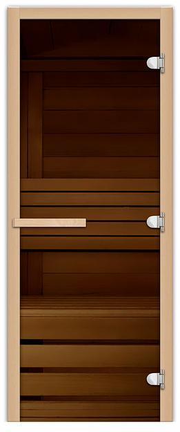 Дверь для сауны FireWay (1,9х0,7) ст. Бронза 6 мм (3 петли) фото 1