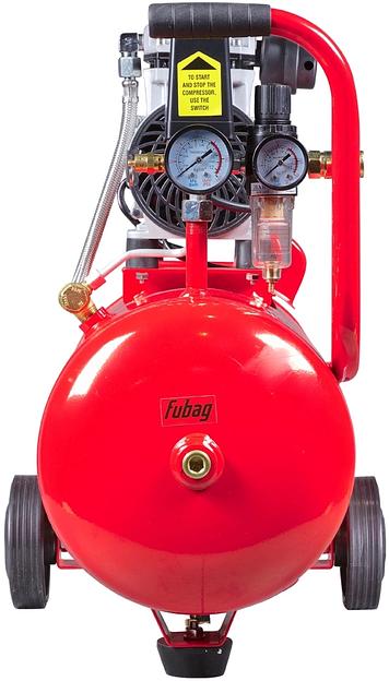 Компрессор поршневой Fubag OLS 180/24 CM1.2 Set 4.1 безмасляный 180л/мин 24л 900Вт красный/черный фото 5