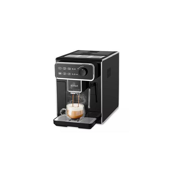 Кофемашина KitFort КТ-7256, черный/нержавеющая сталь фото 1