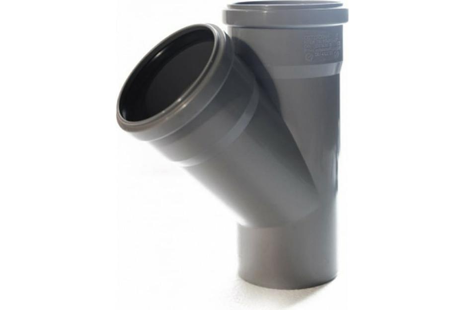 Тройник канализационный 45 град. 110 фото 2