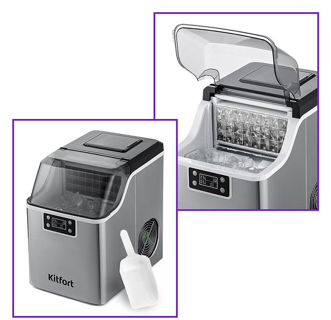 Ледогенератор Kitfort КТ-1826 150Вт 3200мл. нержавеющая сталь/черный фото 9