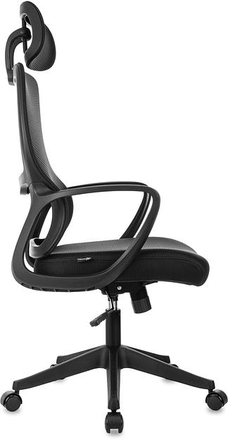 Кресло руководителя Бюрократ Wise черный сетка/ткань с подголов. крестов. пластик фото 4