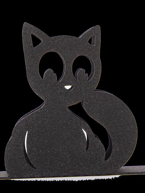 Набор салфетниц Инь Ян  ,  игривый котик, муар белый и муар черный с блестками фото 1