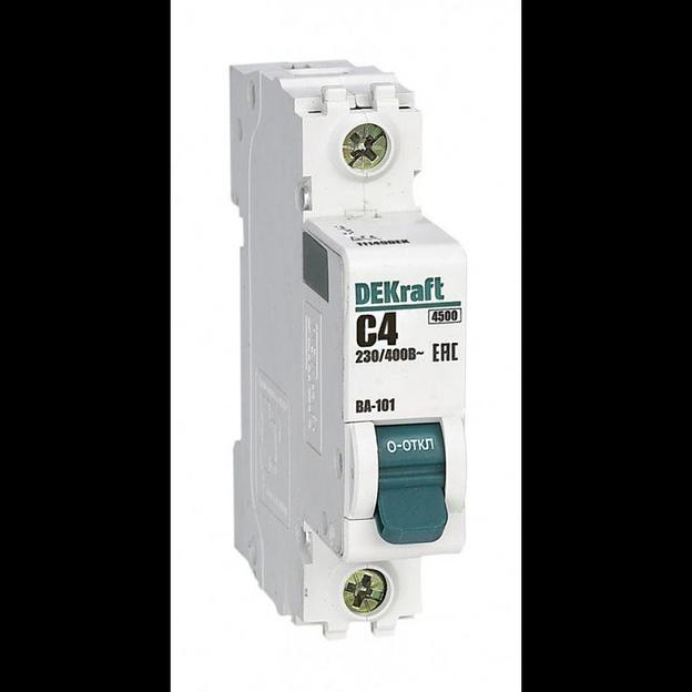 Выключатель автоматический модульный 1п C 4А 4.5кА ВА-101 DEKraft 11149DEK фото 1