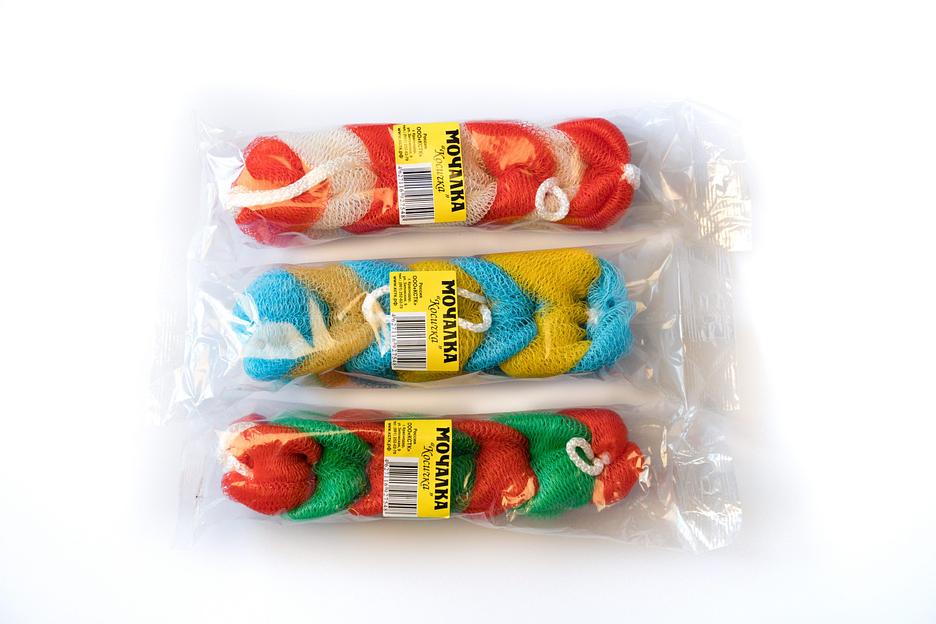 Мочалка для тела «Косичка» в п/п ОПТ фото 1