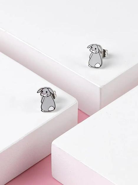 Серьги-гвоздики Caromic «Кролик» ОПТ фото 3