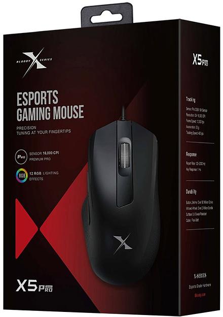 Мышь A4Tech Bloody X5 Pro черный оптическая (16000dpi) USB (9but) фото 6