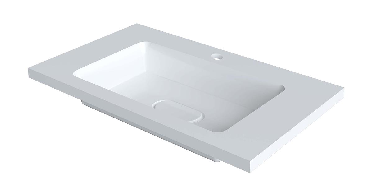 Раковина для ванной полувстраиваемая Uperwood Modul 80 см, белая глянцевая фото 6