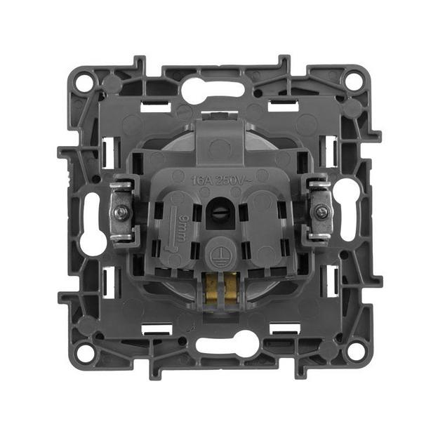 Розетка 2К+З, немецкий стандарт, винтовые зажимы, 16А, 250В~, Etika, алюминий Legrand 672421 фото 2