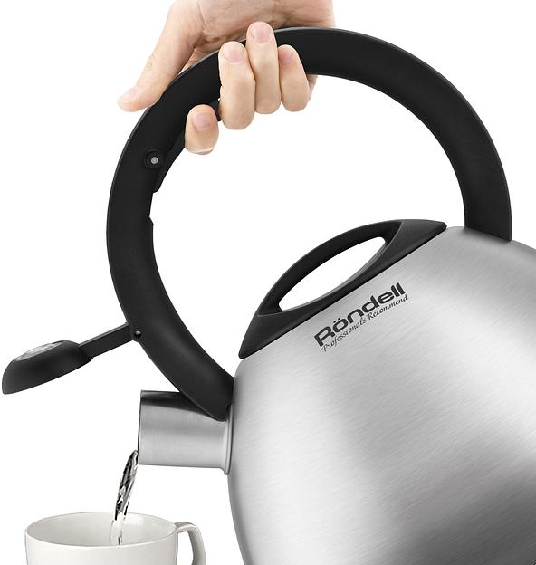 Чайник металлический Rondell Breve RDS-1887 2.8л. стальной фото 3