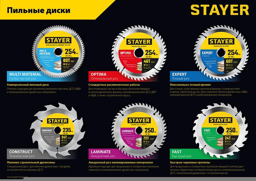 STAYER Expert, 190 x 30/20 мм, 48Т, точный рез, пильный диск по дереву (3682-190-30-48) фото 4