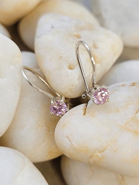 Детские серьги серебряные с фианитом фото 3