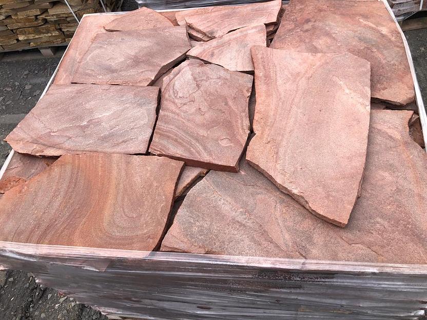 Песчаник плитняк Красный ясень /м2 (50 мм) фото 1