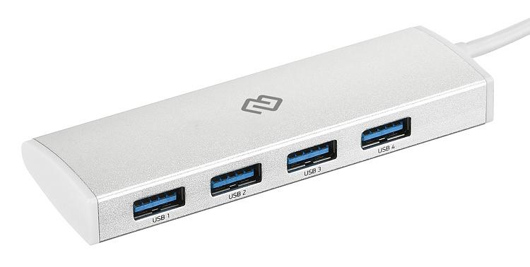 Разветвитель USB-C Digma HUB-4U3.0-UC-S 4порт. серебристый фото 1