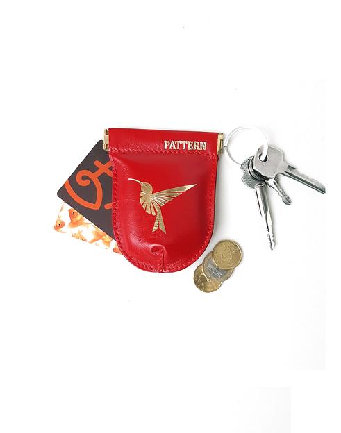 Монетница Pattern скругленная из натуральной итальянской кожи фото 1