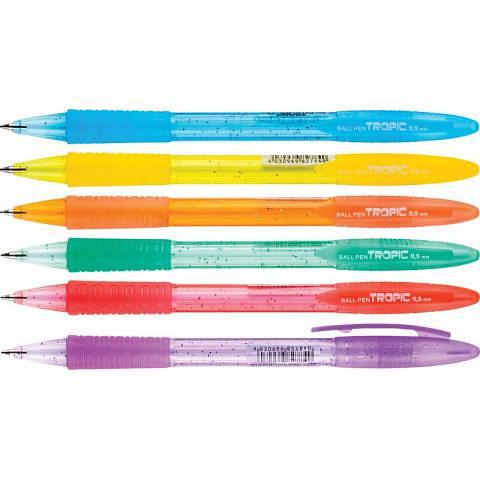 Ручка шариковая 0,5мм TROPIC, синий, корпус ассорти, Centrum фото 1