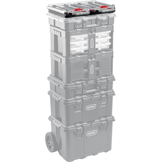 KETER STACKNROLL, 242 х 388 х 78 мм, (10″), пластиковый органайзер с 15 регулируемыми ячейками (38408) фото 7