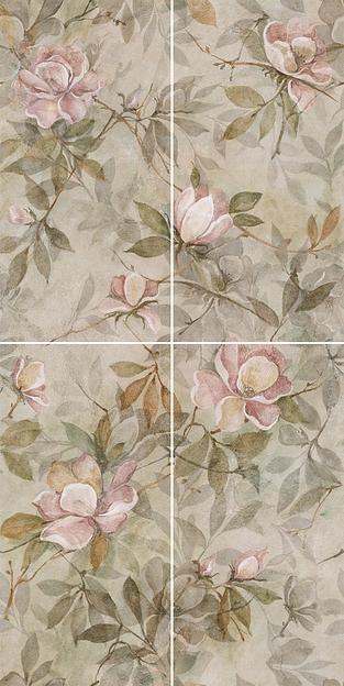 Панно Kerama Marazzi Магнолия 1 матовый (из 4-х плиток) 600x1200 фото 1