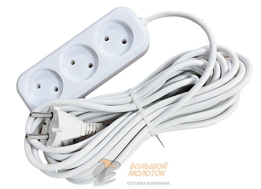 Удлинитель   СТАНДАРТ 10 м Р16-010 10А 3 гн ПВС 2*1 /25 фото 1