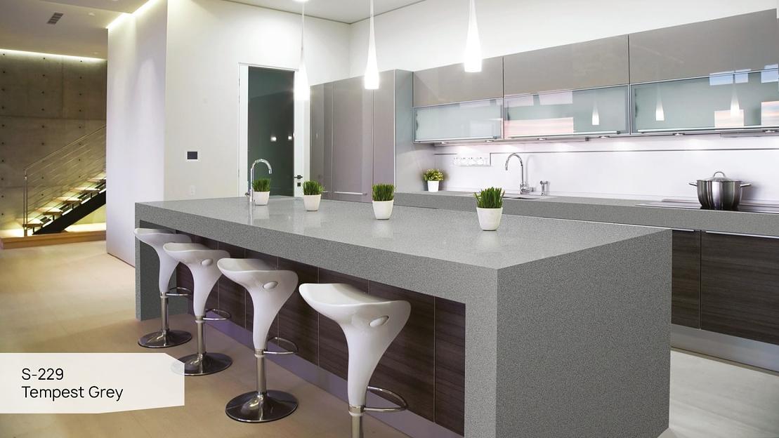 Кварцевый камень Grandex «S-229 Tempest Grey» ОПТ фото 4