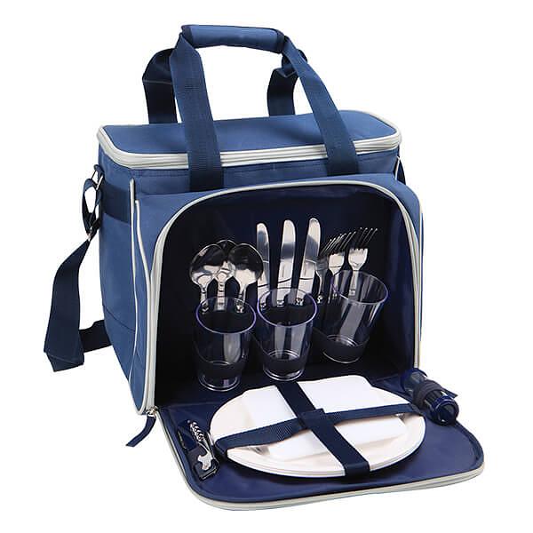 Сумка-холодильник с набором посуды для пикника на 3 персоны «Арктика» фото 2