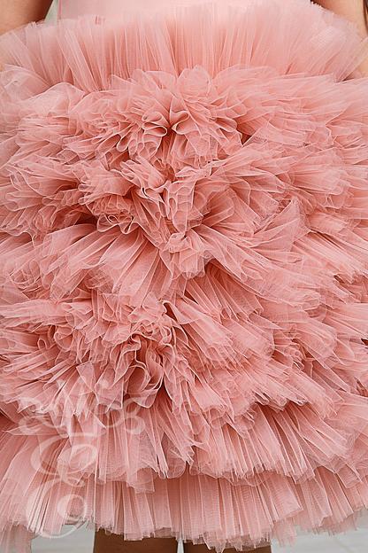 Платье  «Её малышество» для девочек с пышной юбкой, пудра, 140 фото 3
