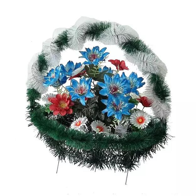 Рит-ная корзина Гобриела (лилии,розы) ф267-р100-з224-з230-н159-л47-л61-д90-г413-г450-г544 75см фото 4