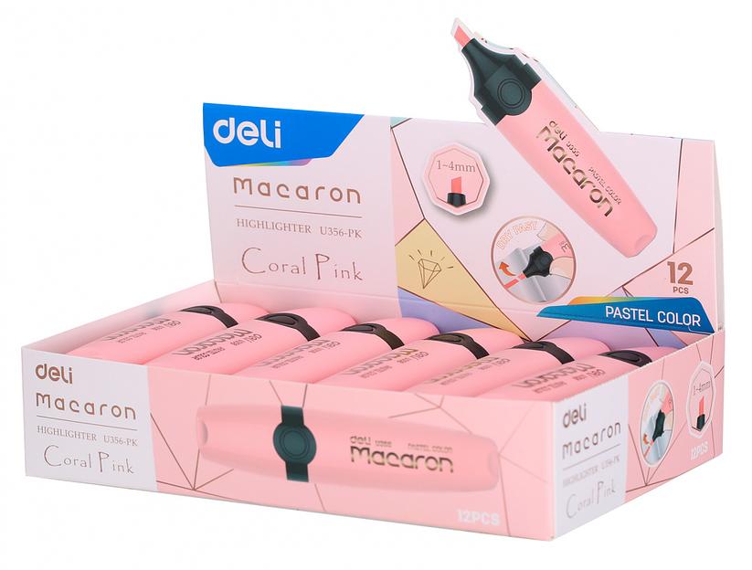 Текстовыделитель Deli EU356-PK Macaron скошенный пиш. наконечник 1-5мм розовый пастельный фото 3