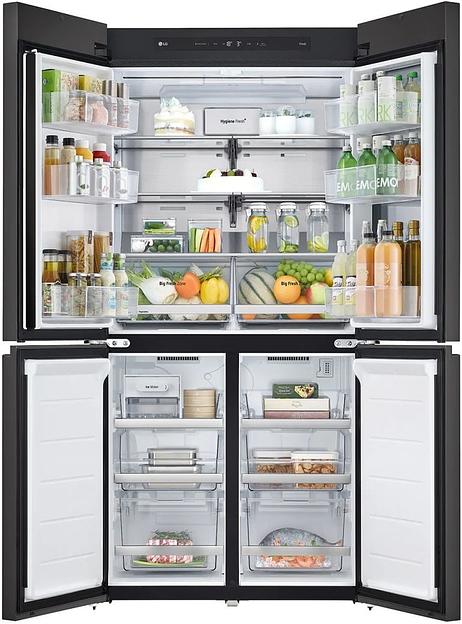 Холодильник LG GR-X24FQEKM бежевый/черный (трехкамерный) фото 5