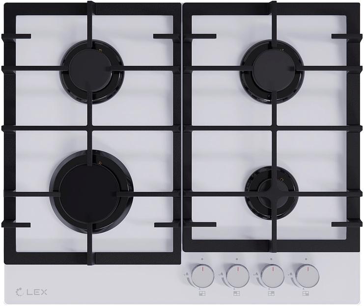 Газовая варочная поверхность Lex GVG 642-1 WH независимая, белый фото 1