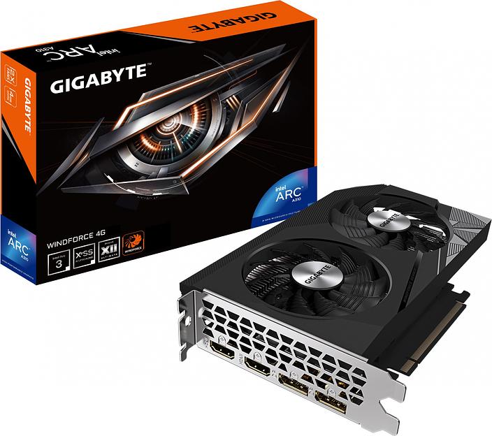 Видеокарта Gigabyte PCI-E 4.0 GV-IA310WF2-4GD INTEL Arc A380 WindForce 6144Mb 64 GDDR6 2039/16000 HDMIx1 DPx1 HDCP Ret фото 4