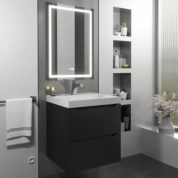 Тумба под раковину для ванной Uperwood Tanos 50 см, подвесная, черная матовая фото 1