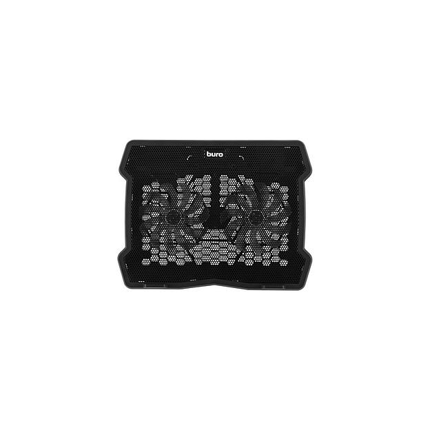 Подставка для ноутбука Buro BU-LCP150-B213, 15", 335х265х22 мм, 1хUSB, вентиляторы 2 х 140 мм, 480г, черный фото 1