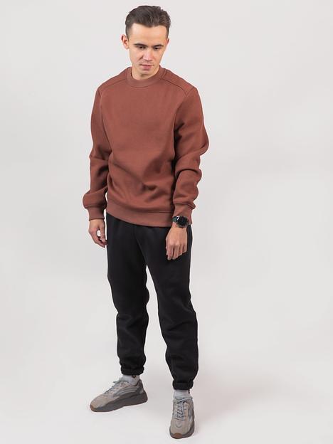 Свитшот с начесом мужской, Mirom, коричневый, опт фото 1