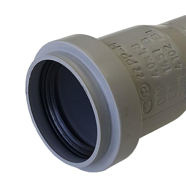 Труба канализационная 40x1500 мм НТЕМ однораструбная, серая фото 3