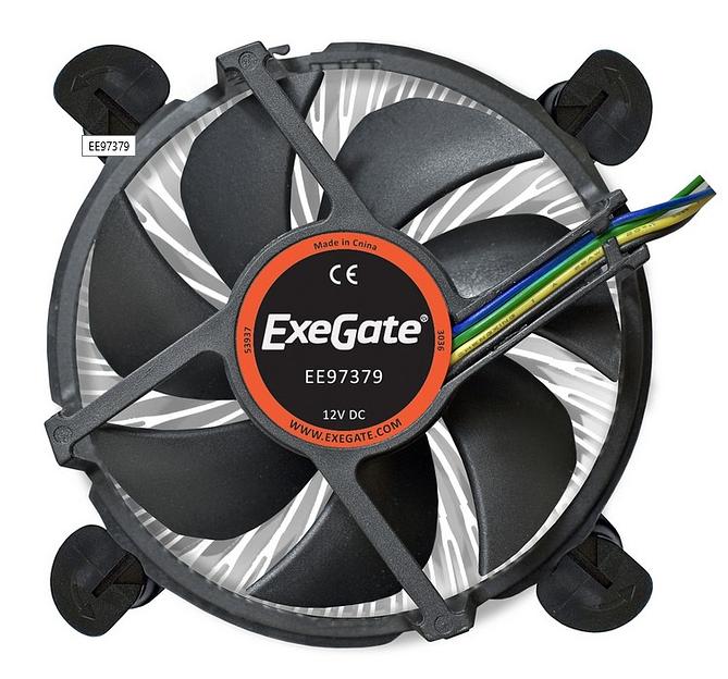 Exegate EX283280RUS Кулер ExeGate EE97379, Al, S1150/1151/1155/1156, TDP 65W, Hydro bearing, 4pin, 23.5db, BOX фото 1