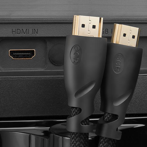 GCR Кабель 3.0m HDMI 2.0, HDR 4:2:2, Ultra HD, 4K 60 fps 60Hz/5K*30Hz, 3D, AUDIO, 18.0 Гбит/с, 28/28 AWG, OD7.3mm, тройной экран, черный нейлон (GCR-HM811-3.0m) фото 2