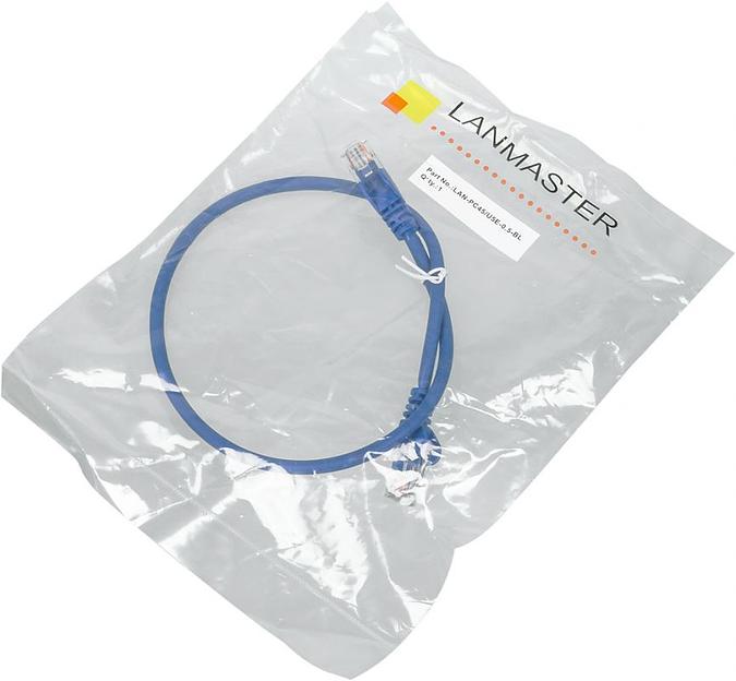 Патч-корд Lanmaster utp LAN-PC45/U5E-0.5-BL вилка RJ-45-вилка RJ-45 кат.5е 0.5м синий LSZH (уп.:1шт) фото 2