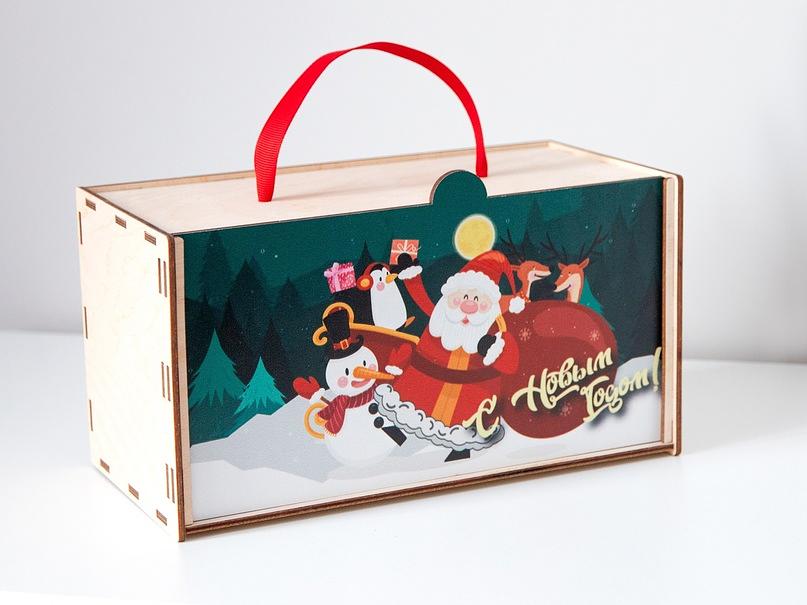 Подарочная фанерная коробка «Чемоданчик с ручкой №2» фото 1