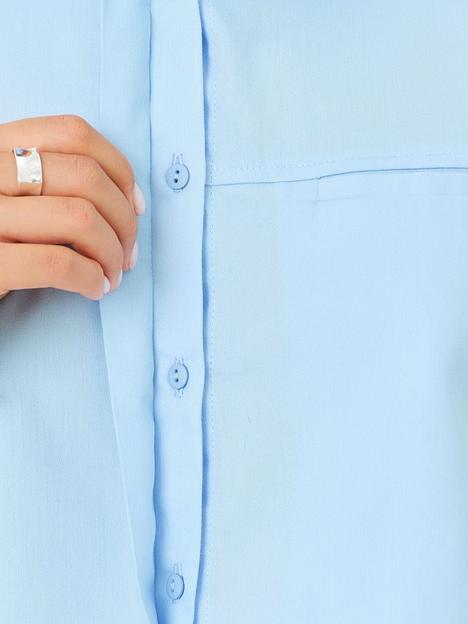 Рубашка женская короткая, голубой, опт фото 3