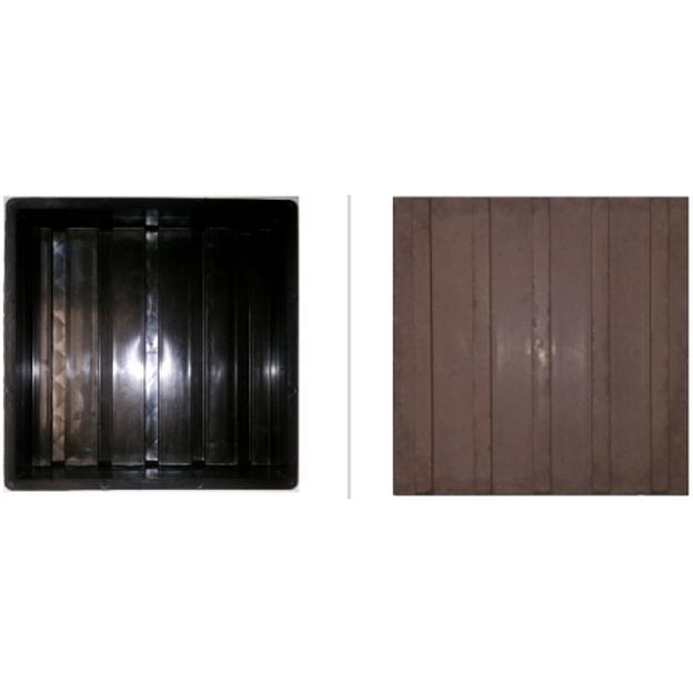 Форма для тротуарной тактильной плитки «Продольные рифы» 300х300х50 мм фото 1