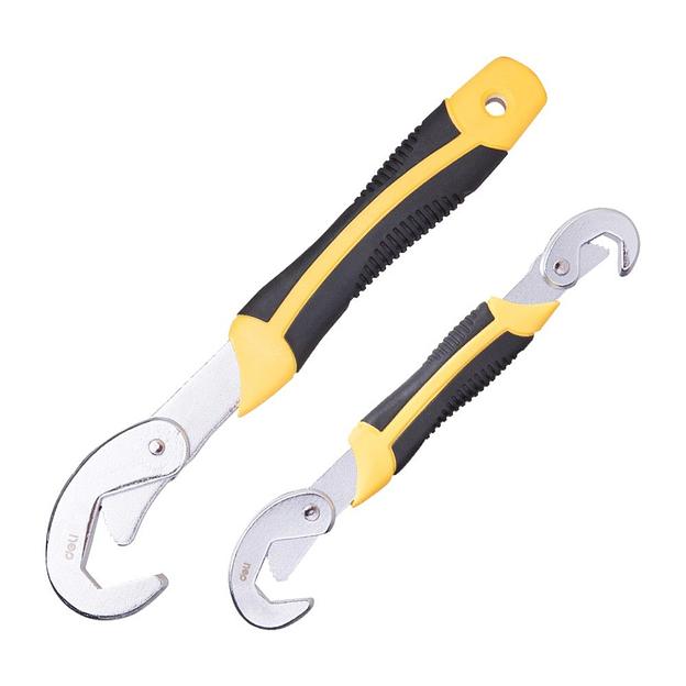 Ключи Deli Набор универсальных самозажимных ключей Deli DL932-2 2шт 9-22мм/23-32мм, двухкомпонентная рукоятка фото 1