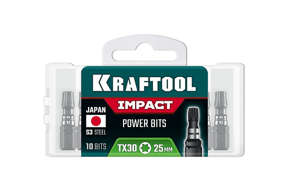 KRAFTOOL Impact TX 30, 25 мм, 10 шт, ударные биты (26195-30-25-S10) фото 2