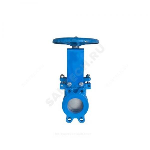 Задвижка шиберная двусторонняя чугунная Ду 150 Ру10 межфланцеваяанцевая со штурвалом уплотнение: NBR Benarmo фото 8