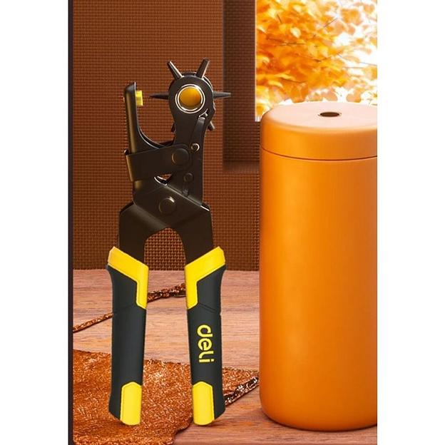 Просекатели Deli Револьверный дырокол для кожи 6-в-1 Deli DL1919 220мм, диаметр пуансона: 2, 2,5, 3, 3,5, 4, 4,5мм, сталь Cr-V фото 2