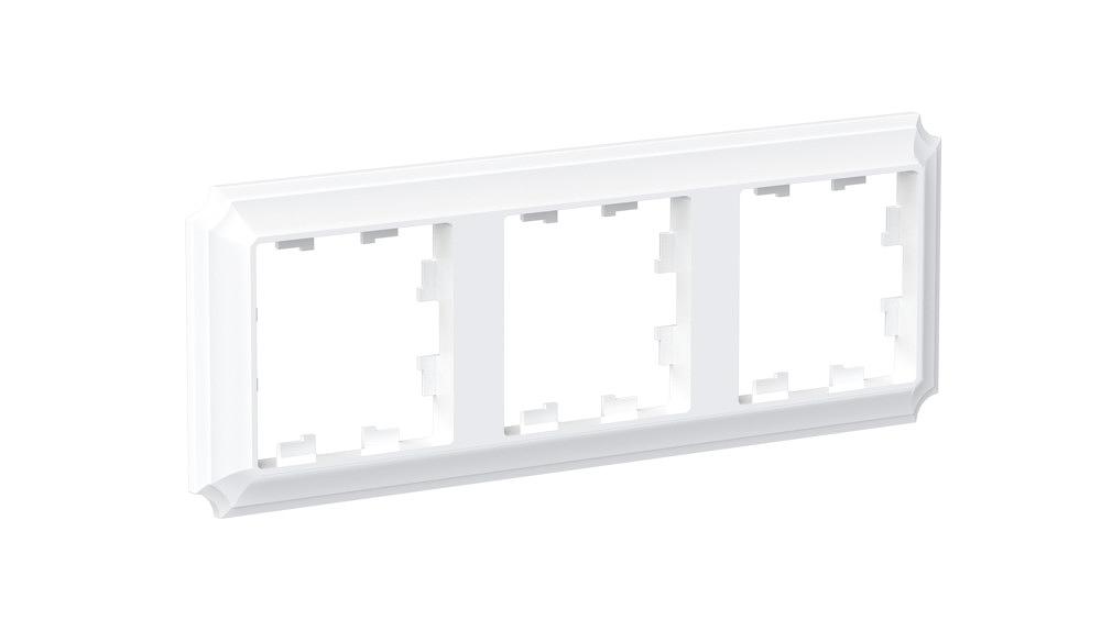 ATLASDESIGN ANTIQUE 3-постовая рамка, универсальная, БЕЛЫЙ фото 2