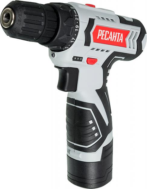 Дрель-шуруповерт Ресанта ДА-12-2ЛК аккум. патрон:быстрозажимной (кейс в комплекте) фото 1