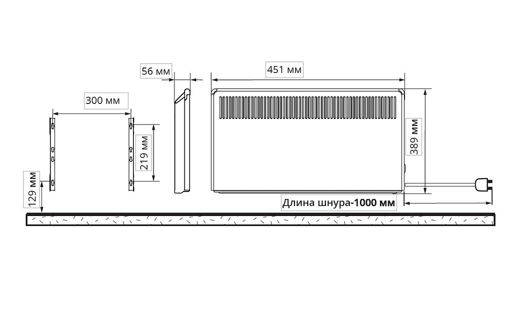 Конвектор электрический Lammitin 1000 Вт фото 4