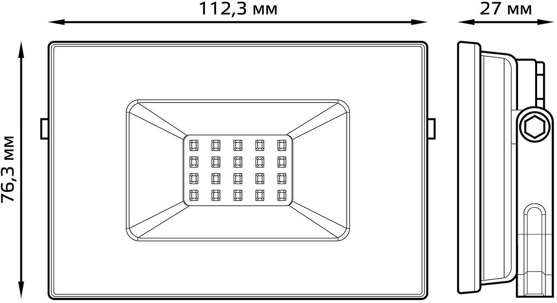 Прожектор уличный Gauss Elementary 613100320 светодиодный 20Вт корп.алюм.черный фото 2