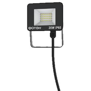 Прожектор светодиодный сетевой "ФОТОН" FL-20W6K65 (20W) (черный) фото 1